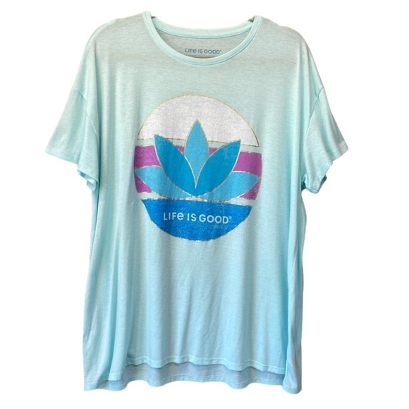 Life Is Good Lotus Flower Graphic Tee Shirt Sz XL - Picture 1 of 8
